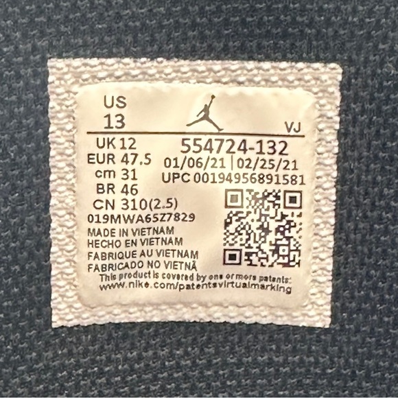 Nike Air Jordan 1 Mid White Tropical Twist Aqua Black #554724-132 Men's Size 13 - Picture 12 of 12